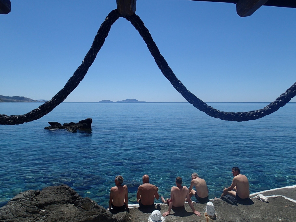 People by the beach on the south of Crete