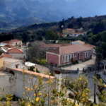 The village of Nevs Amari overlooked by Psiloritis