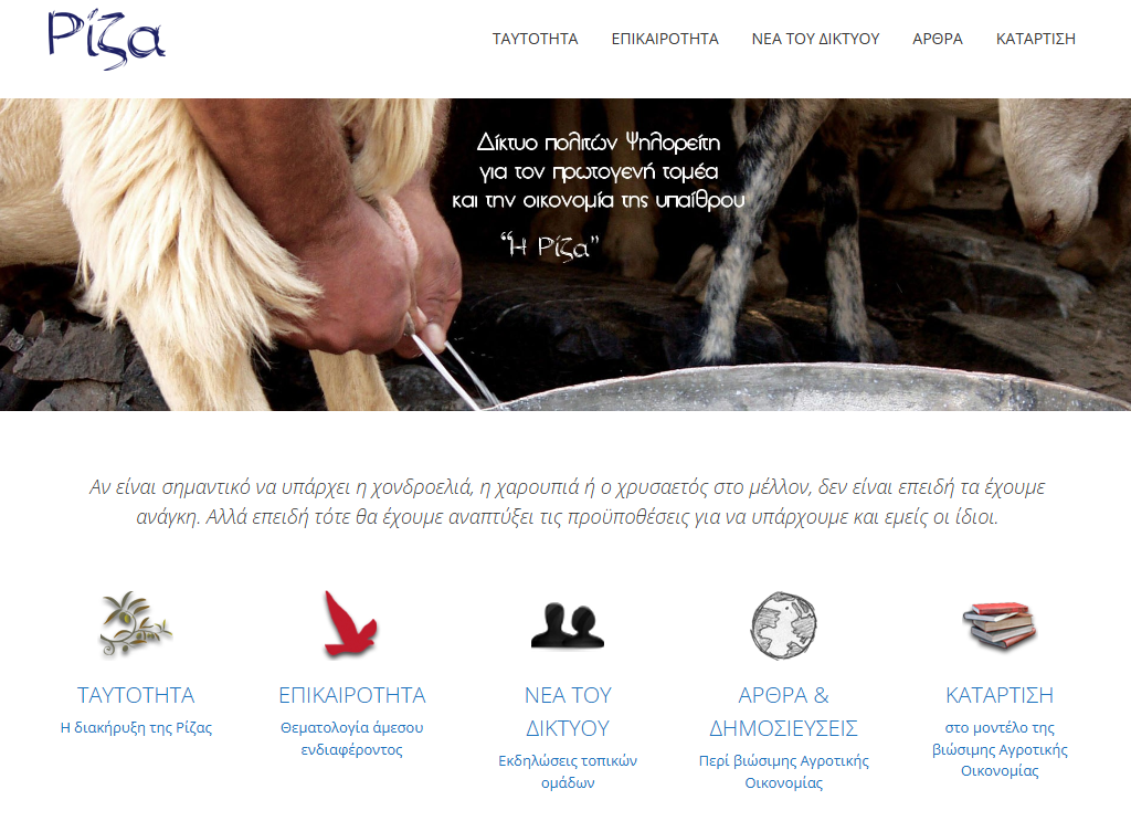 A website screenshot